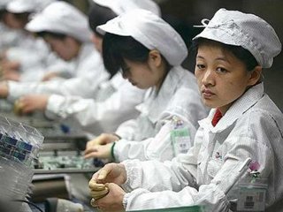 assembly line workers in China
