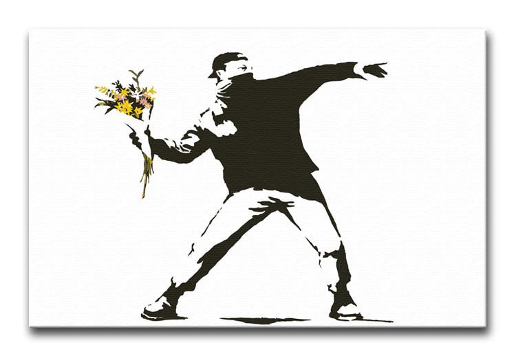 Bansky flower thrower mural