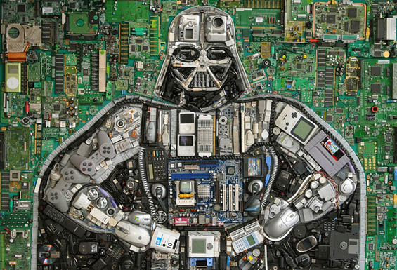 Darth Vader from computer parts