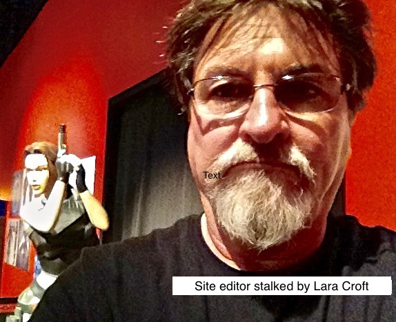 Site editor stalked by Lara Croft 3D cut out