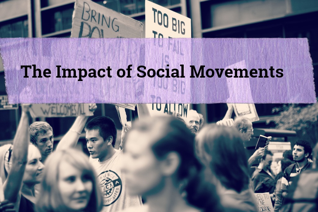 impact of social movement sign over crowd of protesters